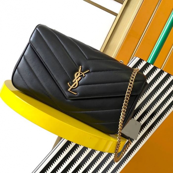 SAINT LAURENT 801439 ラムレザー 斜め掛けバッグ チェーン 29x17cm サイズ:29x17cm
