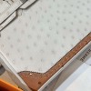 今季高品質エルメスオーストリッチバーキン25CM写真色-金具シルバー2023TDbrikin-0238