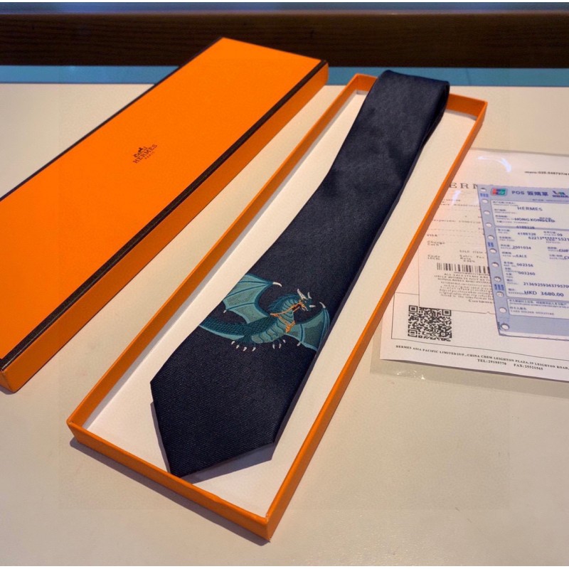 エルメス超美品シルクTieネクタイ紳士メンズ2302BKJ115-HE2990