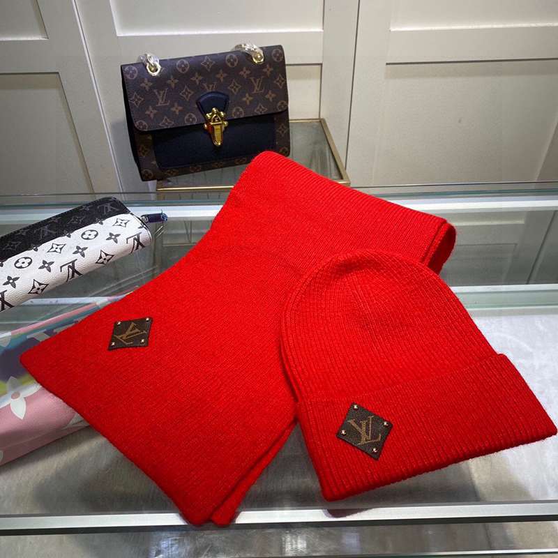 ルイヴィトン秋冬新品マフラー 帽两点セット2410PYJ120-LU010