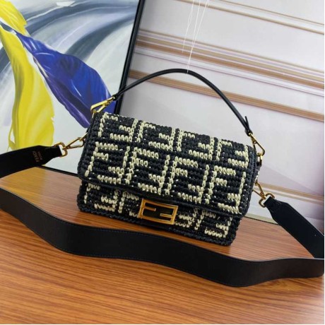 フェンディ色値爆発編むIconicBaguette2WAY手提げ袋2209XYJ-3358