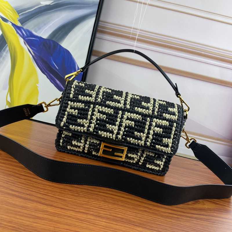 フェンディ色値爆発編むIconicBaguette2WAY手提げ袋2209XYJ-3358
