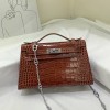 エルメスHERMESケリー22cmクロコ型押レザーDZ2001P280-KELLY-A50