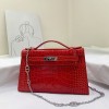 エルメスHERMESケリー22cmクロコ型押レザーDZ2001P280-KELLY-A51