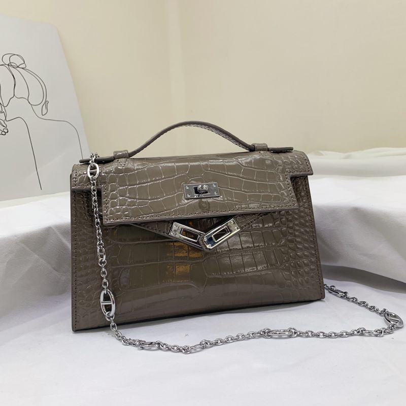 エルメスHERMESケリー22cmクロコ型押レザーDZ2001P280-KELLY-A53