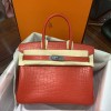高品質エルメスクロコダイル手作りBIRKINバーキン30TD2001P-BIRKIN30-HE02