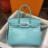 高品質エルメスクロコダイル手作りBIRKINバーキン30TD2001P-BIRKIN30-HE03