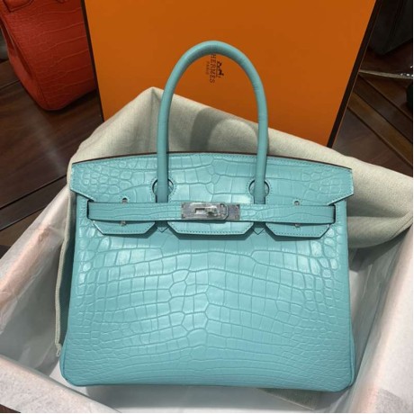 高品質エルメスクロコダイル手作りBIRKINバーキン30TD2001P-BIRKIN30-HE03