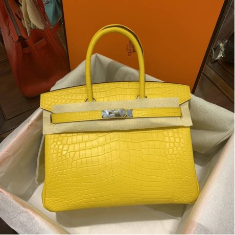 高品質エルメスクロコダイル手作りBIRKINバーキン30TD2001P-BIRKIN30-HE05