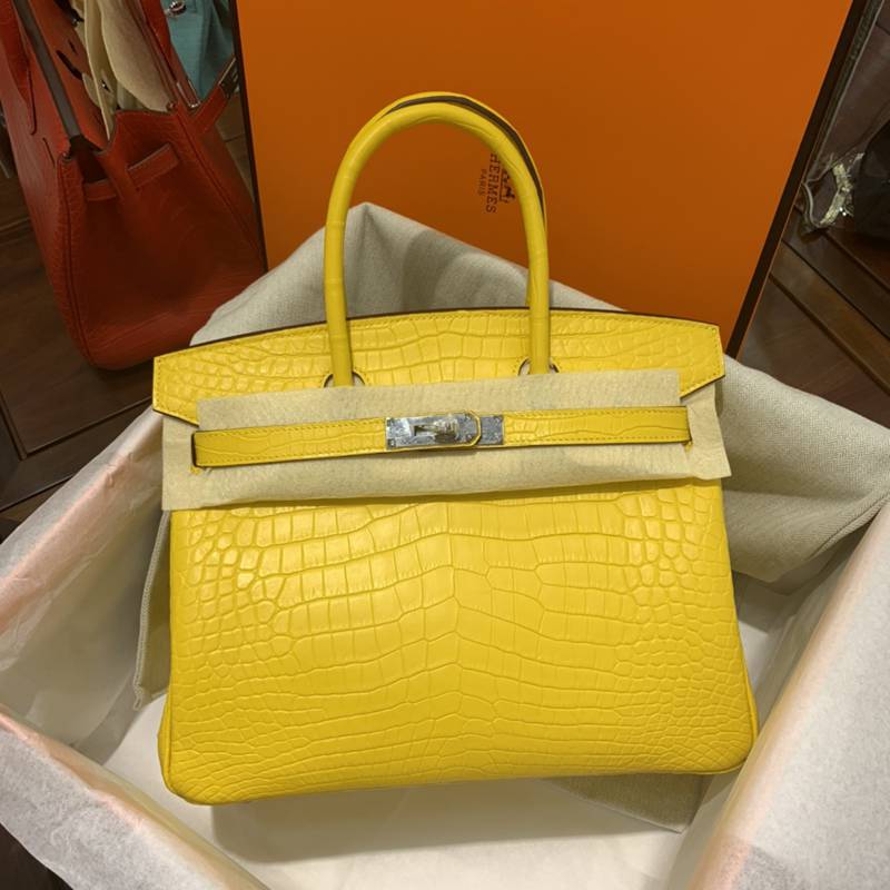 高品質エルメスクロコダイル手作りBIRKINバーキン30TD2001P-BIRKIN30-HE05