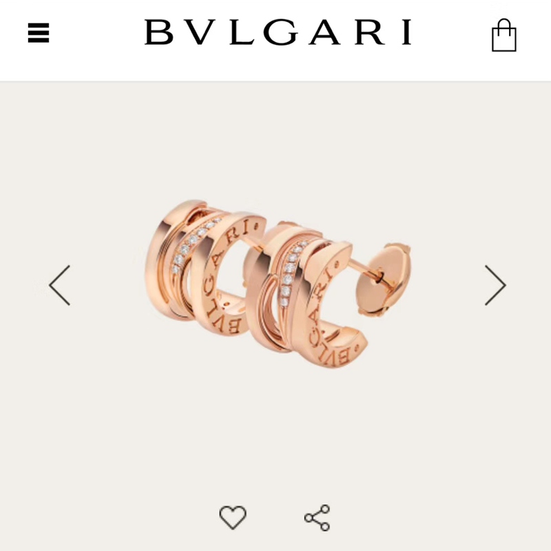 BVLGARI（ブルガリ）最新作ピアスイアリングYY-19P100-BV252