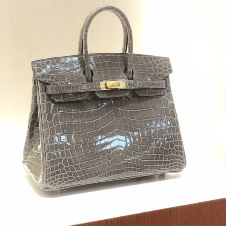 高品質エルメスクロコダイル手作りBIRKINバーキン25ZF2001P-BIRKIN25-HE10