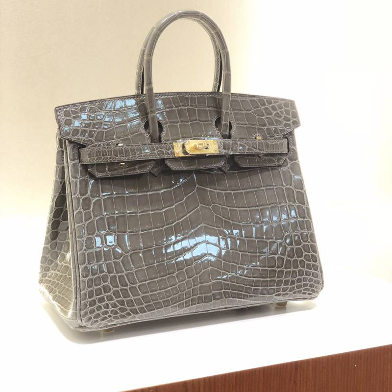 高品質エルメスクロコダイル手作りBIRKINバーキン25ZF2001P-BIRKIN25-HE10
