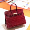 高品質エルメスクロコダイル手作りBIRKINバーキン25ZF2001P-BIRKIN25-HE11