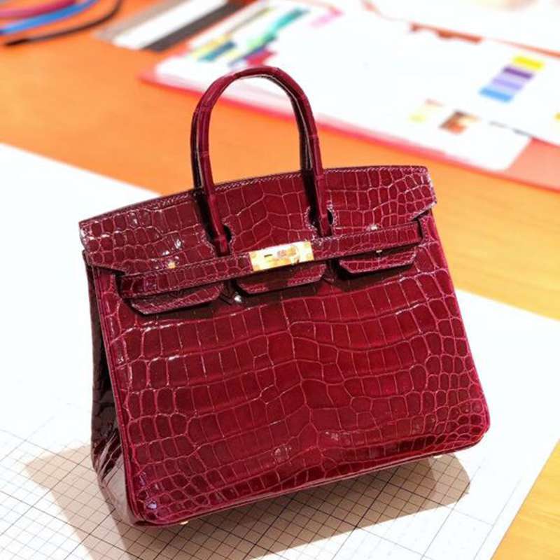 高品質エルメスクロコダイル手作りBIRKINバーキン25ZF2001P-BIRKIN25-HE11
