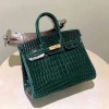 高品質エルメスクロコダイル手作りBIRKINバーキン25ZF2001P-BIRKIN25-HE12