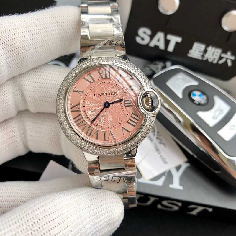カルティエCartierレディース腕時計33mmバロンブルーCa-TSH430-021
