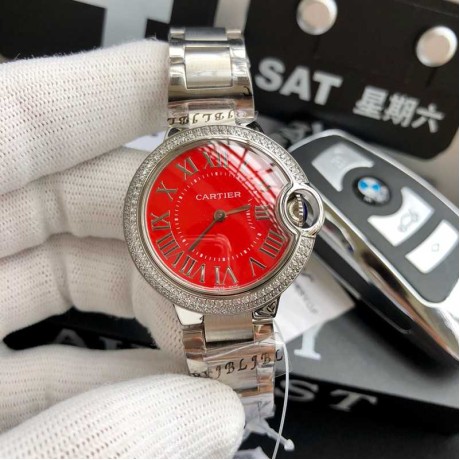 カルティエCartierレディース腕時計33mmバロンブルーCa-TSH430-023