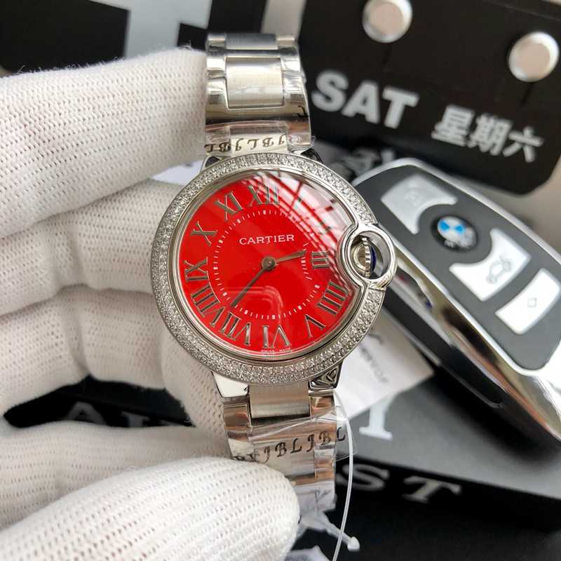 カルティエCartierレディース腕時計33mmバロンブルーCa-TSH430-023