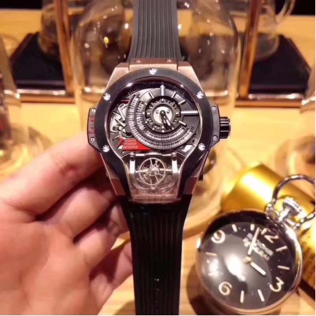 ウブロ（HUBLOT）美品高品質メンズ腕時計自動巻き陀飛輪時計HU-TSHMP09-001