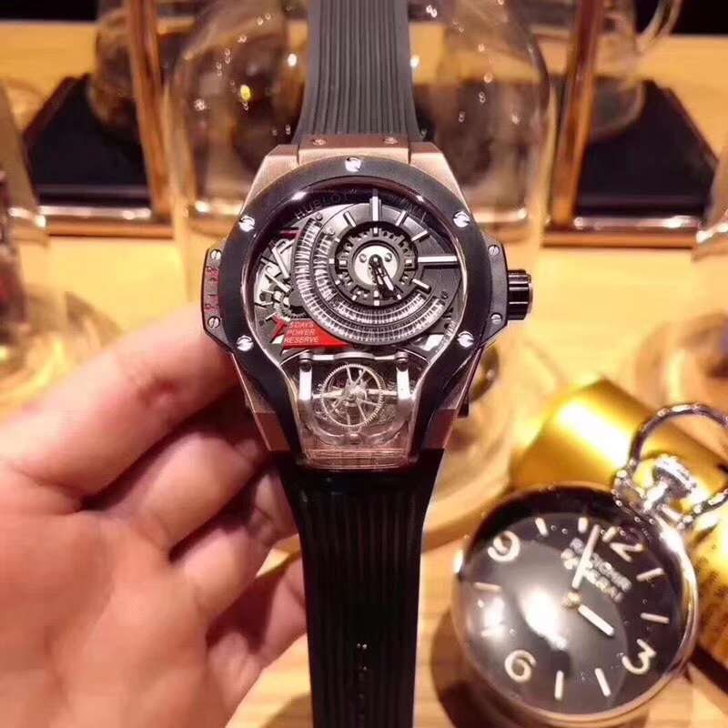 ウブロ（HUBLOT）美品高品質メンズ腕時計自動巻き陀飛輪時計HU-TSHMP09-001