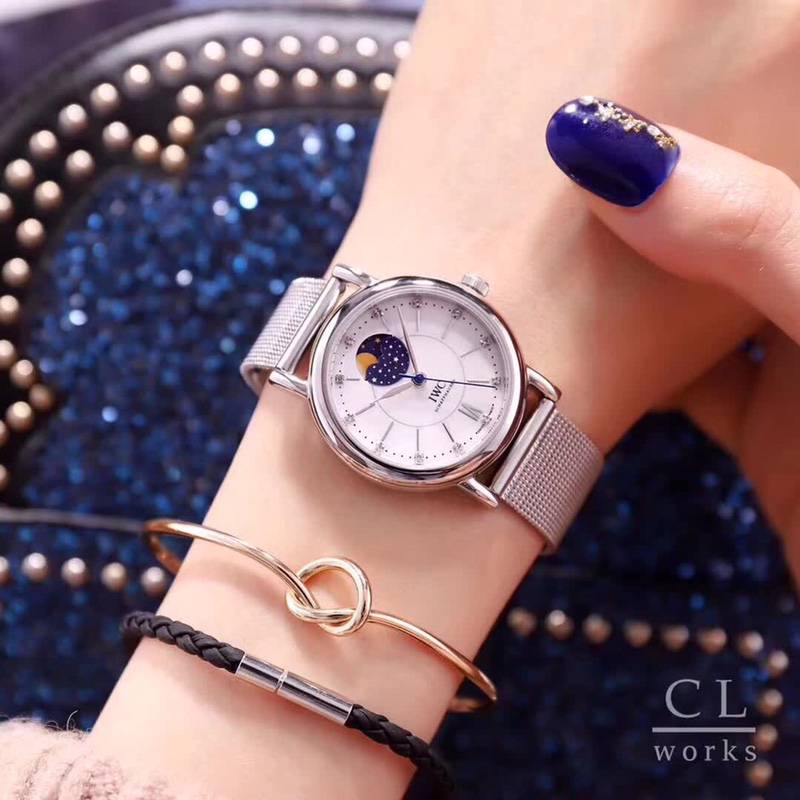 IWCレディース時計クォーツ(日本製）34mm日月星系列IWC-WD350-060　