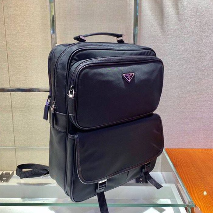 Prada リュック ファブリック ブラック 2VZ049 サイズ:38x30x13cm