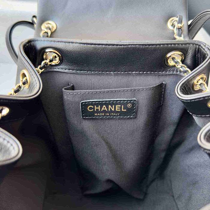 Chanel デュマ カーフ ラージ リュック オールレザー ブラック 3618 サイズ:25x22x18cm