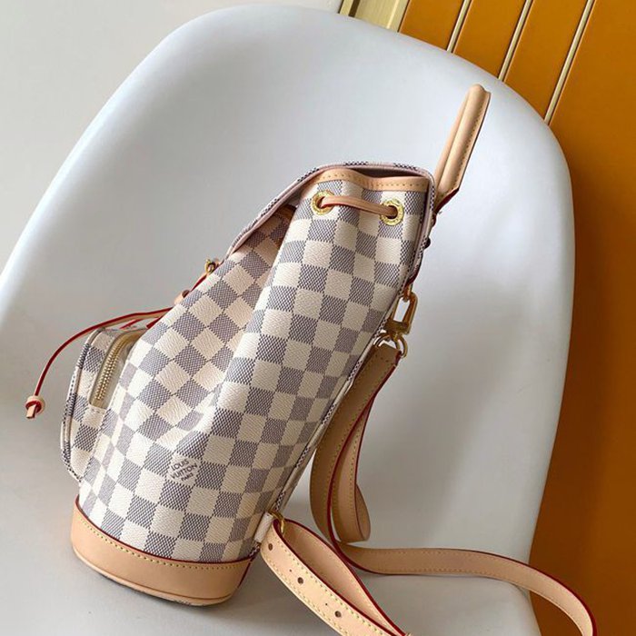 Louis Vuitton モンソリー スモールリュック チェック ホワイト N00120 サイズ:30x28x18cm