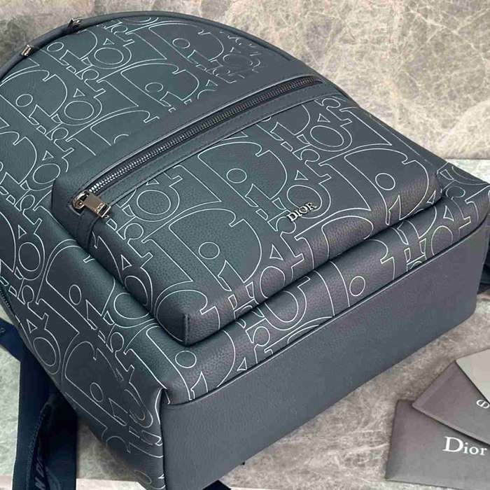 Dior ライダー 2.0 ジッパー リュック オールレザー ネイビー 1ESBA一93328 サイズ:43x32x19cm