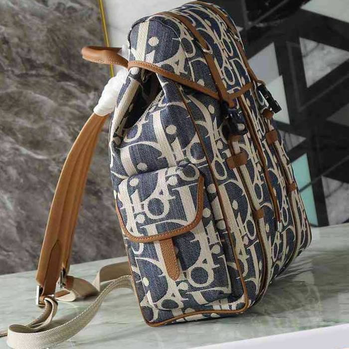 Dior ディオールヒットザロード フラップ リュック オブリーク ブルー 1HTBA205 サイズ:43x43x18cm