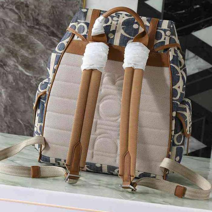 Dior ディオールヒットザロード フラップ リュック オブリーク ブルー 1HTBA205 サイズ:43x43x18cm