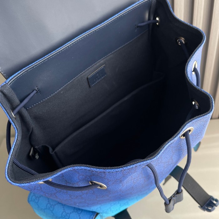 Gucci リュック オールレザー ブルー 792080 サイズ:46x35x12cm