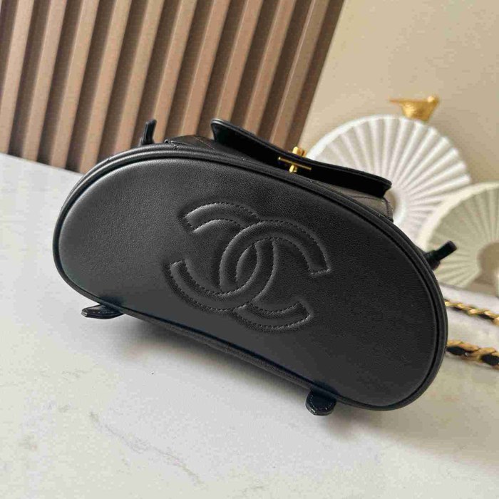 Chanel ヴィンテージ リュック ラムレザー ブラック A2210 サイズ:21x20.5x10cm