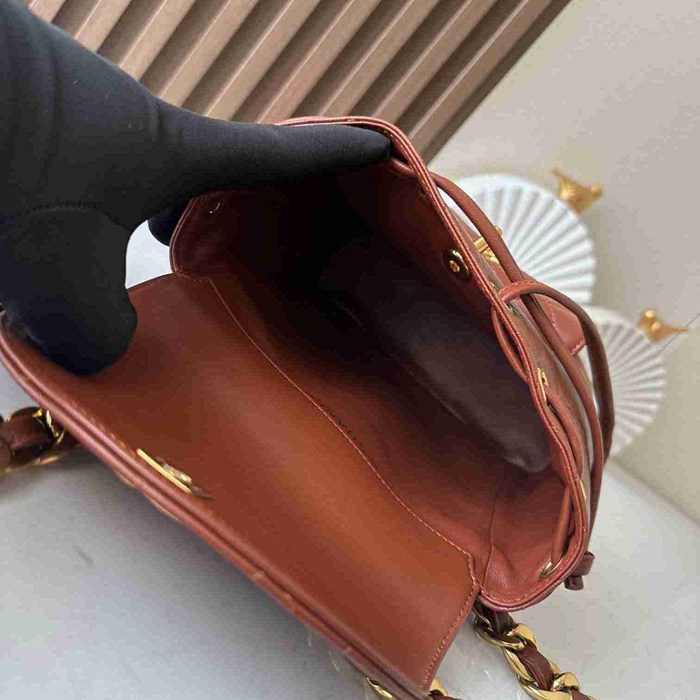 Chanel ヴィンテージ リュック ラムレザー ブラウン A2210 サイズ:21x20.5x10cm