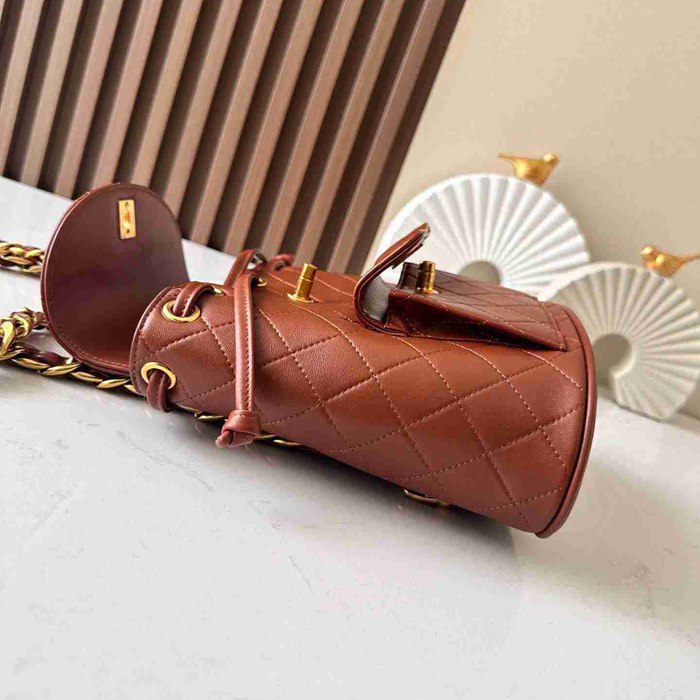 Chanel ヴィンテージ リュック ラムレザー ブラウン A2210 サイズ:21x20.5x10cm