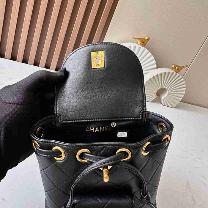 Chanel ヴィンテージ リュック ラムレザー ブラック A2211 サイズ:17x15cm