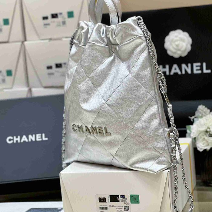 Chanel 22 シリーズ リュック オールレザー ブラック 3859 サイズ:34x29cm