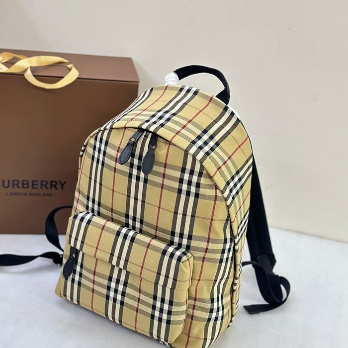 Burberry 最新タータンチェック エコキャンバス リュック タータンチェック ベージュ 7491 サイズ:42.5x30.5x14.5cm