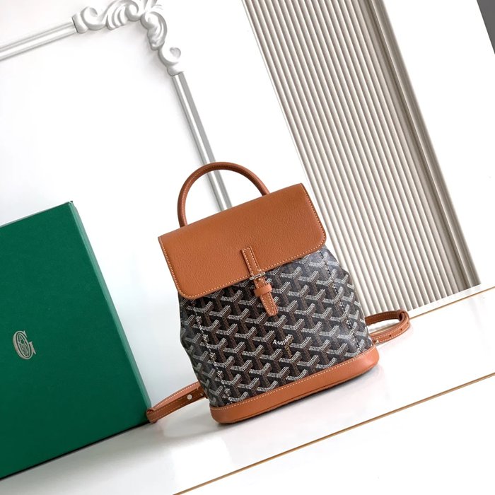 Goyard アルピン ミニリュック ボタンタイプ ブラウン MAE8400 サイズ:23x19x9.5cm