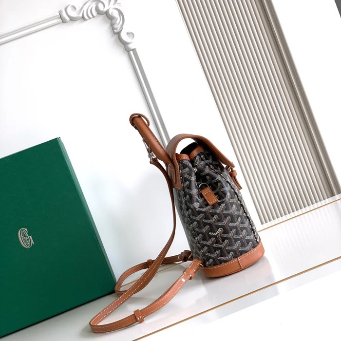Goyard アルピン ミニリュック ボタンタイプ ブラウン MAE8400 サイズ:23x19x9.5cm