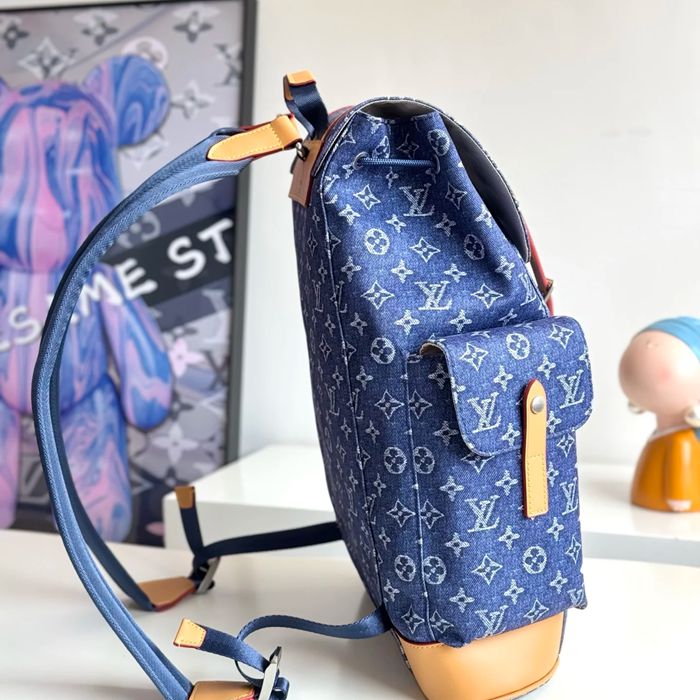 Burberry クリストファー ミディアムリュック デニム ブルー M27554 サイズ:44x38x12.5cm