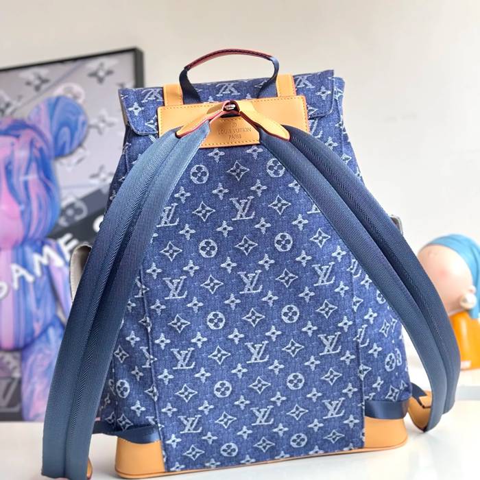 Burberry クリストファー ミディアムリュック デニム ブルー M27554 サイズ:44x38x12.5cm