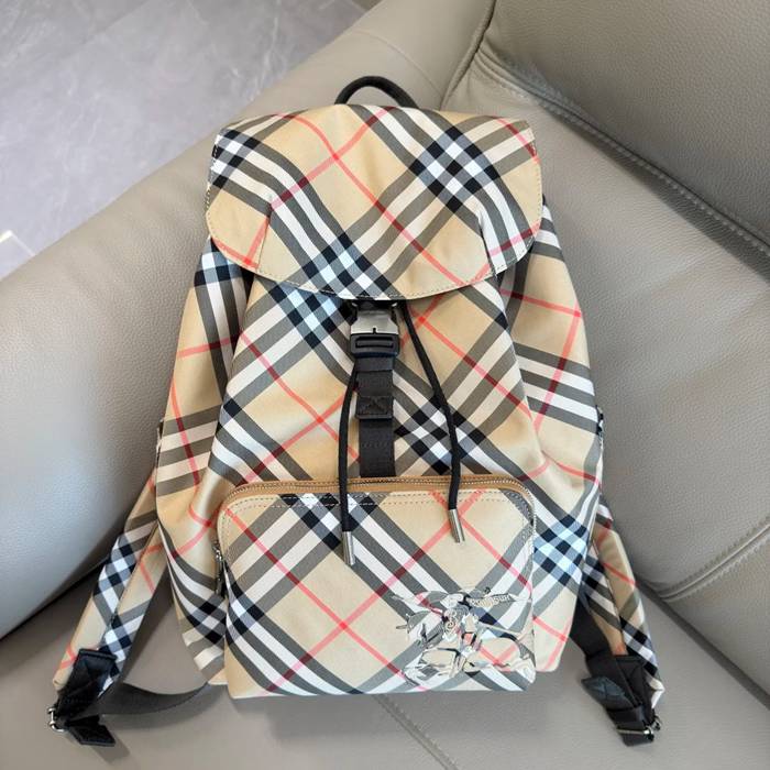 Burberry 最新タータンチェック リュック タータンチェック サンド 4831 サイズ:40x27x17cm