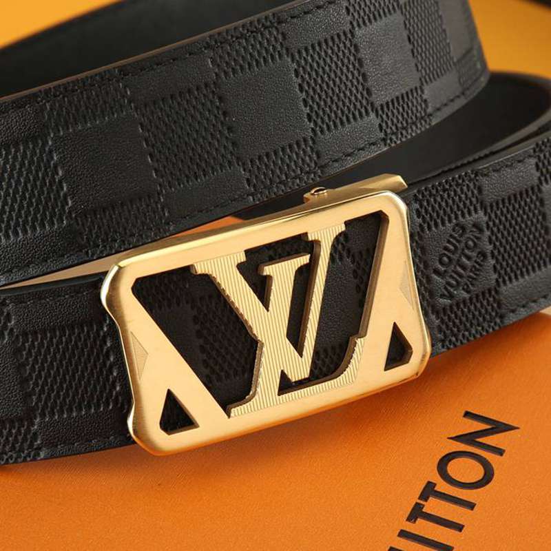 LV メンズ ベルト 自動バックル 35mm