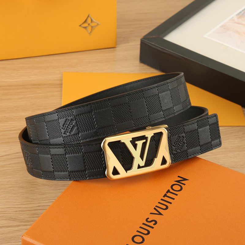 LV メンズ ベルト 自動バックル 35mm