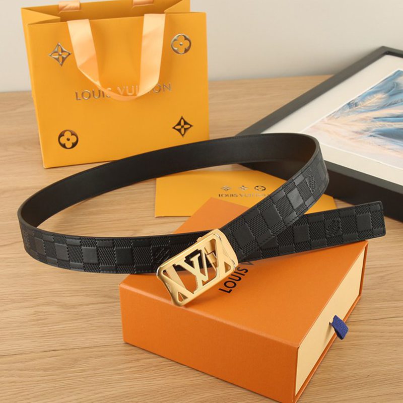 LV メンズ ベルト 自動バックル 35mm