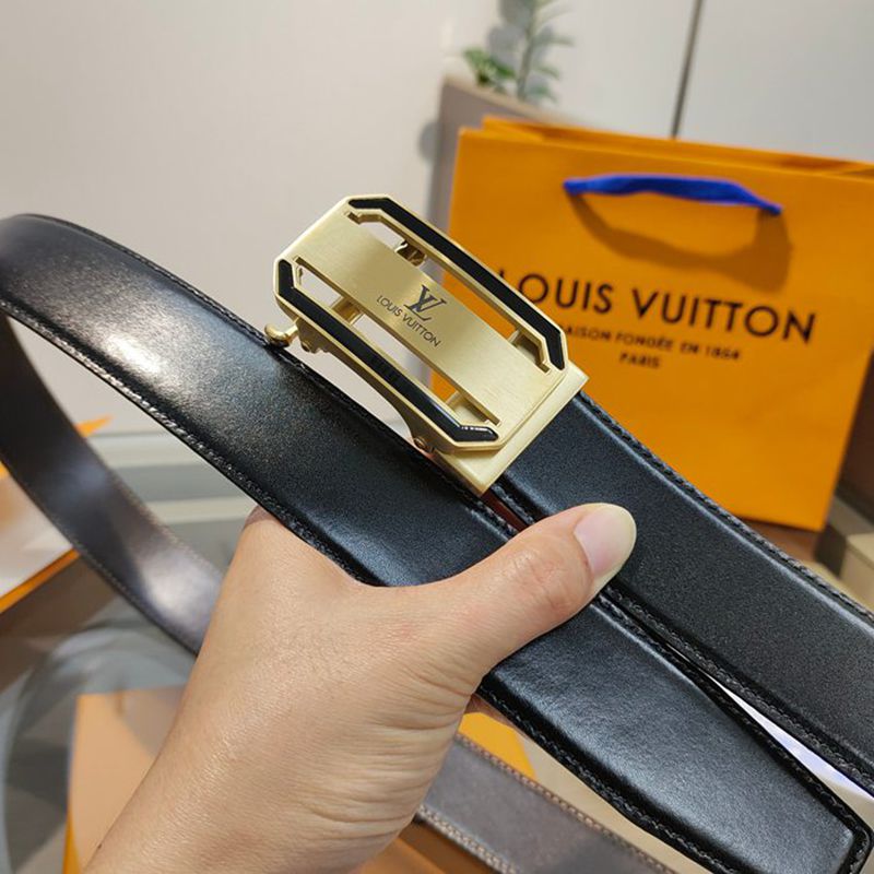 LV メンズ ベルト 自動バックル 35mm