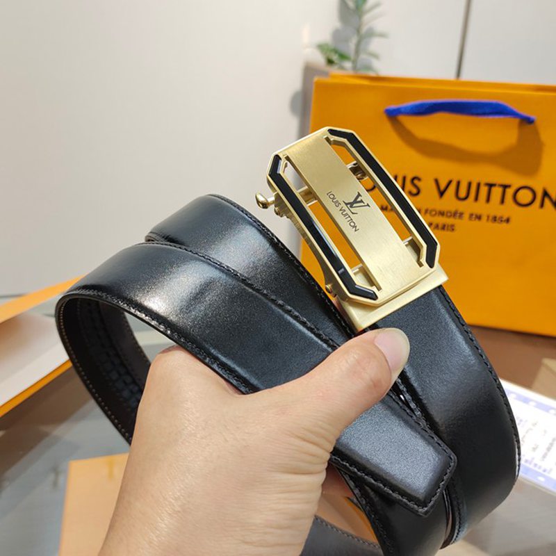 LV メンズ ベルト 自動バックル 35mm