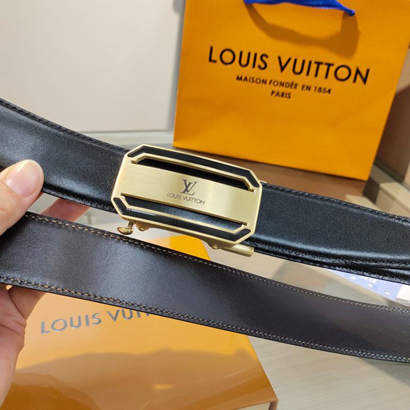 LV メンズ ベルト 自動バックル 35mm